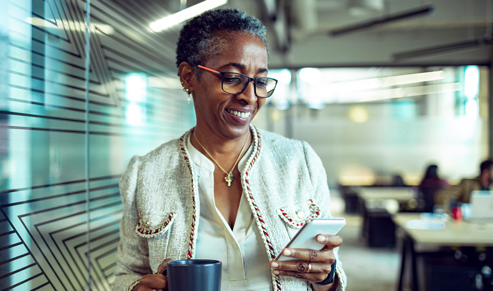 woman using mobile banking