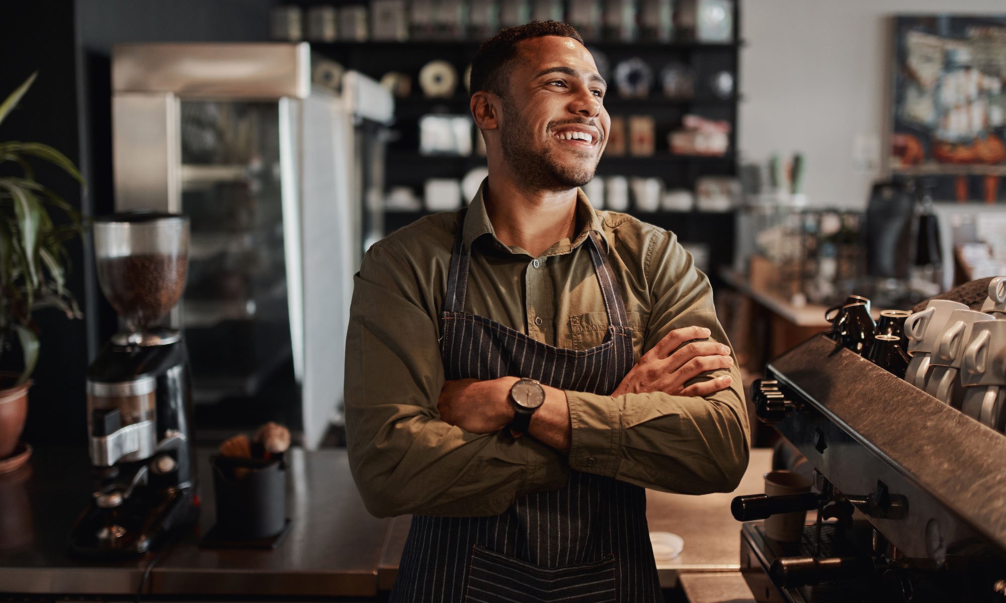 coffee shop owner laugg